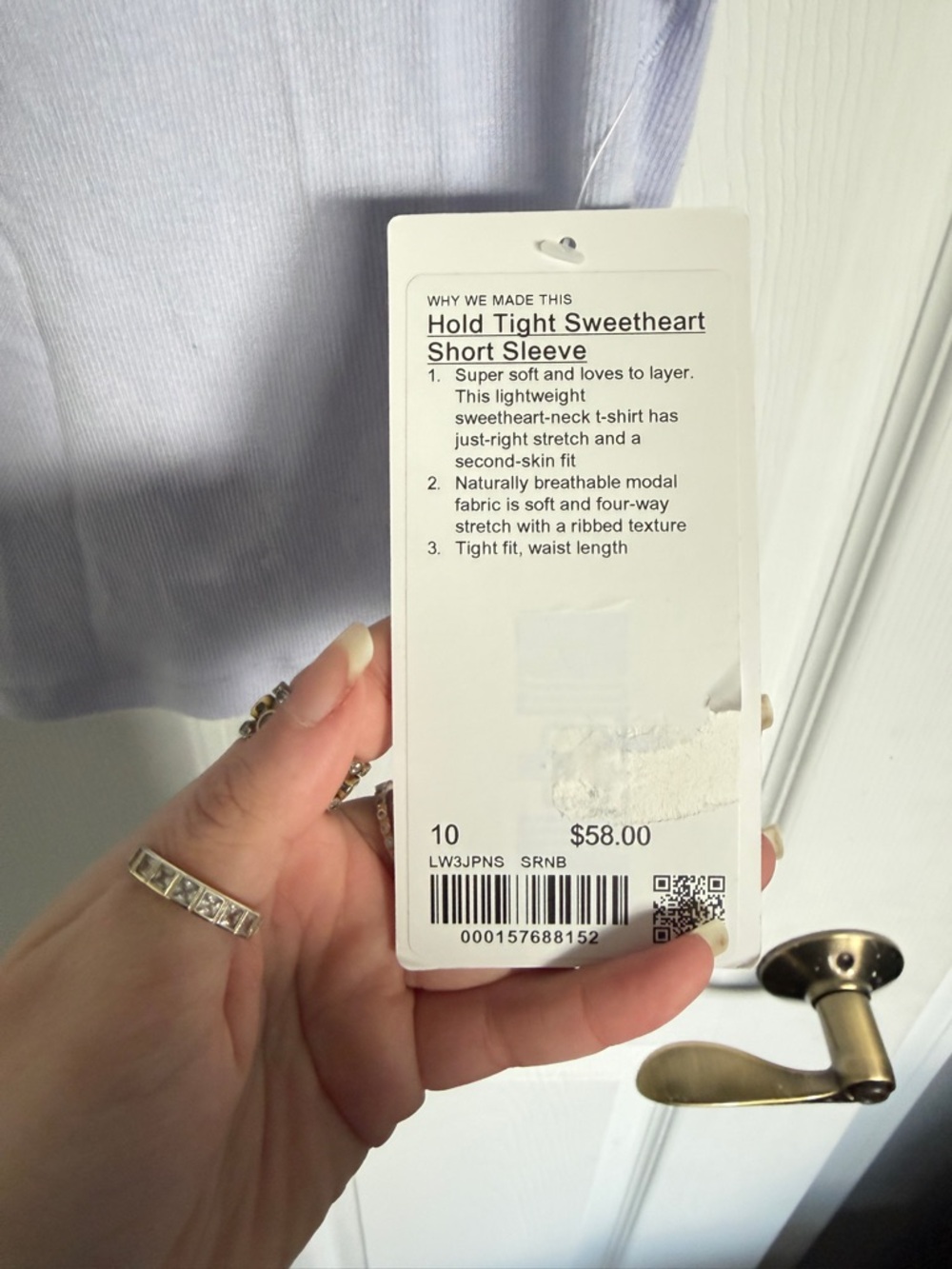 lululemon athletica Hold Tight Sweetheart Short Sleeve — Serene Blue - Picture 2 of 4
